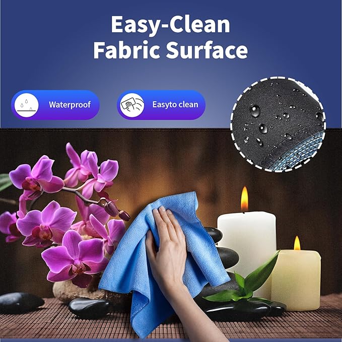 Wknoon. Extra Large Gaming & Office Mouse Pad (31.5" x 11.8") with Durable Stitched Edges – Natural Peaceful Scene Tranquil Spa Ambiance of Candles, Stones and Orchids Flowers, Anti-Slip XXL Desk Mat