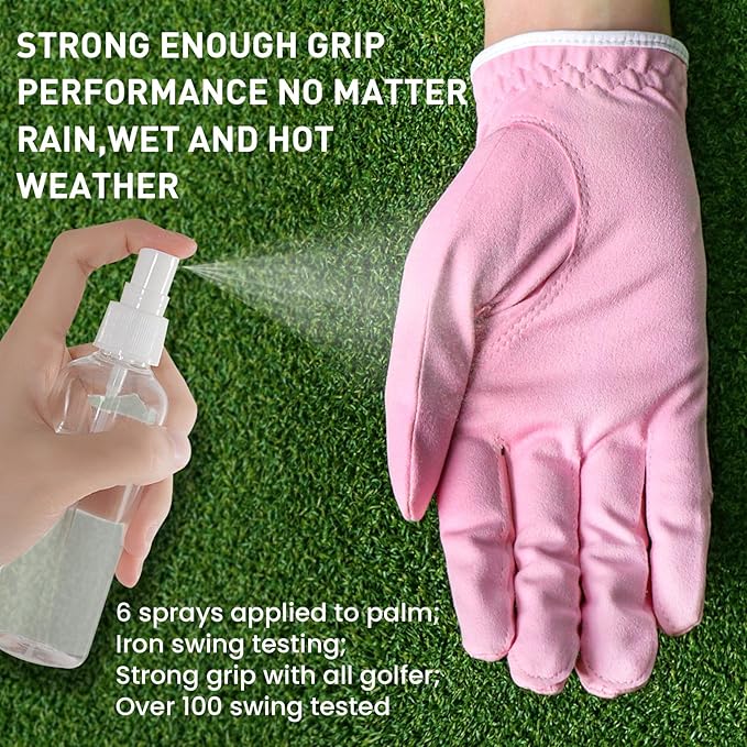 FINGER TEN Golf Gloves Womens Ladies 1 Pack Glove Left Hand for Right Handed Golfer, Wet Hot Cool Rain Grip Weathersof All Weather, Fit Small Medium Large XL