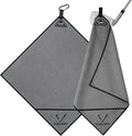 Magnetic Golf Towel for Bag 18" x 18" with Clip Exclusive Cleaning Pocket Microfiber Waffle Ultra Absorbent Club Ball Cleaner Essential Golf Accessories and Gifts for Men Women(Grey 1 Pack)