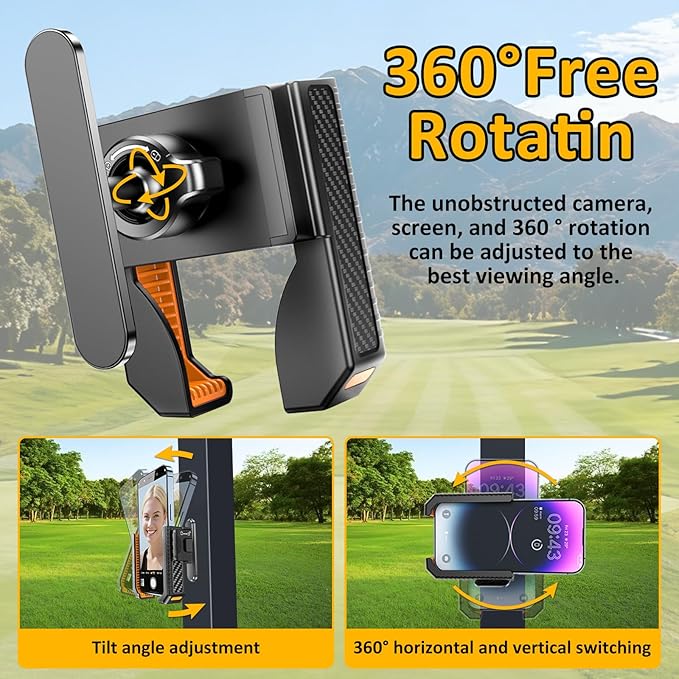 Falafa Magnetic Golf Cart Phone Holder, Golf Cart Universal Phone Holder Mount Compatible with EZGO/Club Car/Yamaha, Golf Cart Accessories for iPhone/Galaxy/Google Pixel All Smartphones