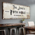 TAILORED CANVASES Golf Art Decor - Personalized Vintage Golf Wall Art Sign for Man Cave, Bedroom, Basement, Home Bar and Custom Gift for Husband, Dad, Wedding & Anniversary - 19th Hole Sign, 48"x16"