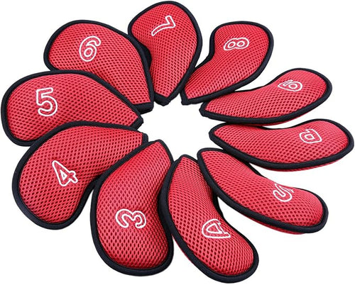 10Pcs/Pack New Meshy Golf Iron Covers Set Golf Club Head Cover Fit Most Irons