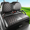 Drive-up Golf Cart Seat Covers, Black Diamond PVC Club Car Precedent Seat Covers, Brown Stitching Golf Seat and Backrest Covers for Club Car Front Seat, Wipe Clean, W aterproof