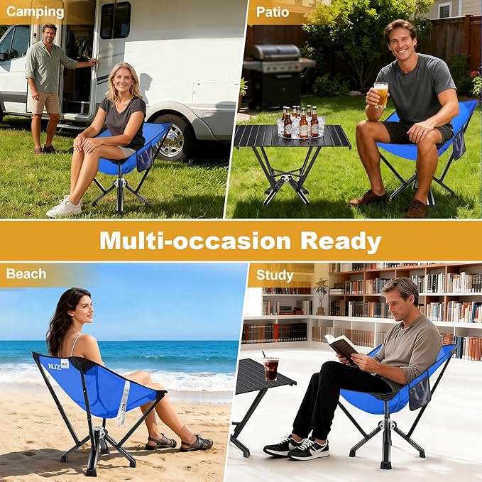 Folding Camping Chair — Compact & Easy to Use, Portable Chair for Outdoor Activities, Beach, Camping & Casual Relaxation
