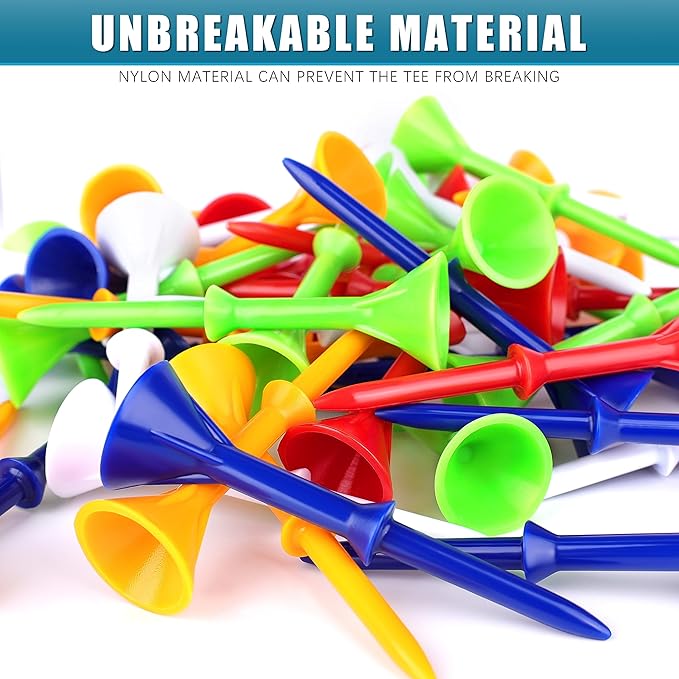 CHAMPKEY 3-1/4" Premium Plastic Golf Tees｜Excellent Durability and Stability Tees | Choose Between 25 Pack and 50 Pack