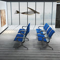 Kinfant 8-Seat Waiting Room Chairs with Arms – Heavy-Duty Steel Frame PU Leather Back & Cushioned Seat, Ergonomic Office Reception Guest Chair for Lobby, Clinic, Airport, Blue