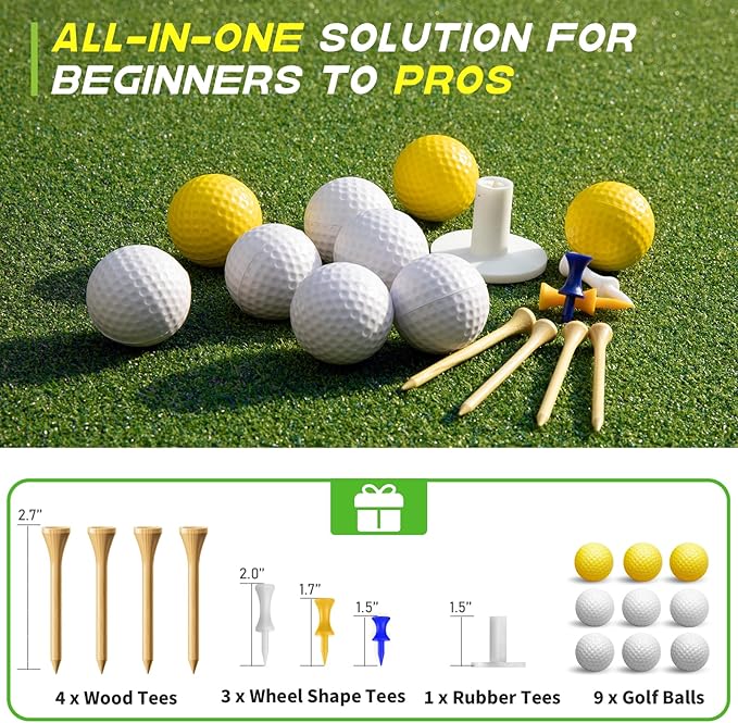 Bltend Dual Turf Golf Mat 31mm: 5x5ft/5x4ft Heavy-Duty Golf Hitting Mats Practice Outdoor/Indoor, Elite Dense Artificial Turf Matt Training Aid for Garage/Simulators/Driving Range/Backyard