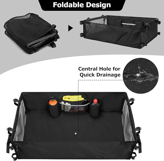 Golf Cart Cargo Mesh Organizer Compatible with Yamaha, Club Car, EZGO, Golf Cart Storage Net with Adjustable Buckle Strap