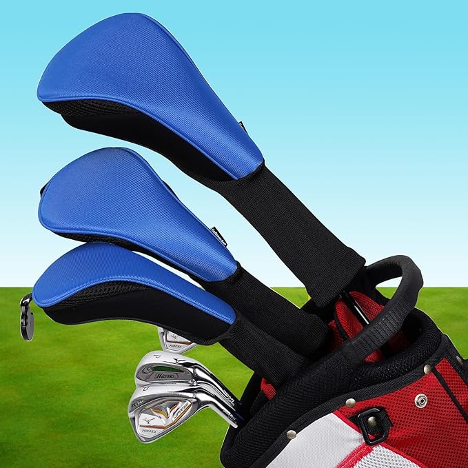 Craftsman Golf 3pcs/Set Meshy Neoprene Golf Club Headcover for Driver Fairway Hybrids Rescue