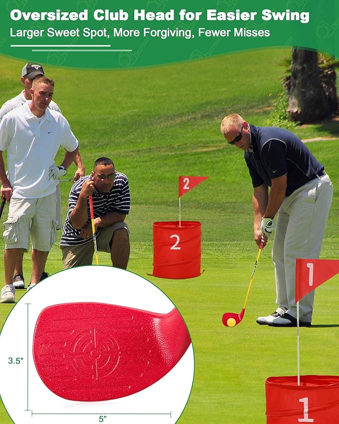 HOTWIND 6 Pack Oversized Red Golf Clubs Lightweight Carbon Shaft Built for Fun and Easy Play