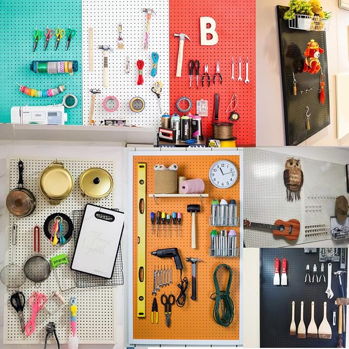 Calax 338PCS Pegboard Hooks Organizer Kit, Fit 1/8 or 1/4 inch Peg Board with Storage Bins, Pegboard Assortment Hooks Accessories Tool Hanging Storage for Garage, Kitchen, Bathroom (338)