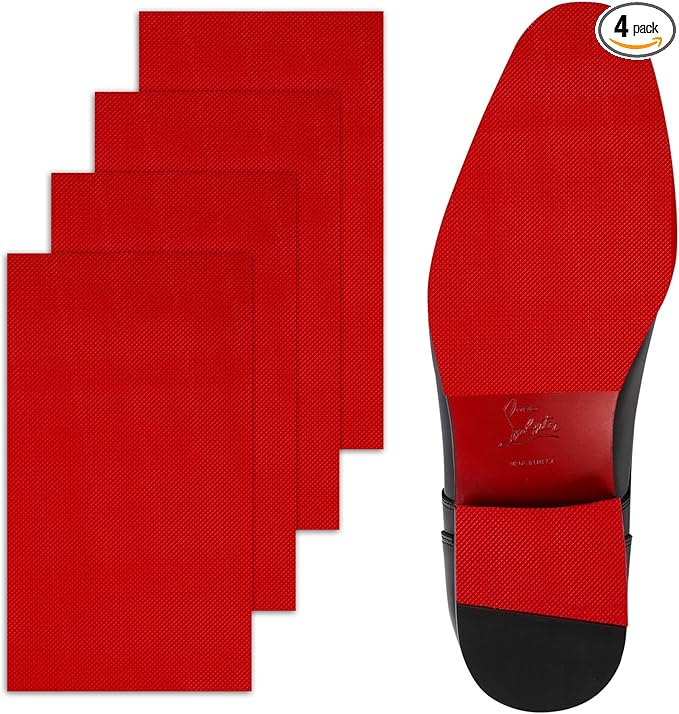 Red Bottoms Sole Protector,Shoe Sole Protector for Christian Louboutin, Anti Slip Shoe Grips Pads Compatible with Louboutin Shoes -2 Pairs（8.0"×4.5",Red）