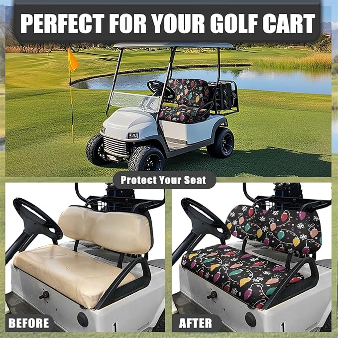 Fashion Print Golf Cart Seat Covers 2 Passenger Golf Cart Backrest Cover Golf Cart Seat Towel Gift for Friends