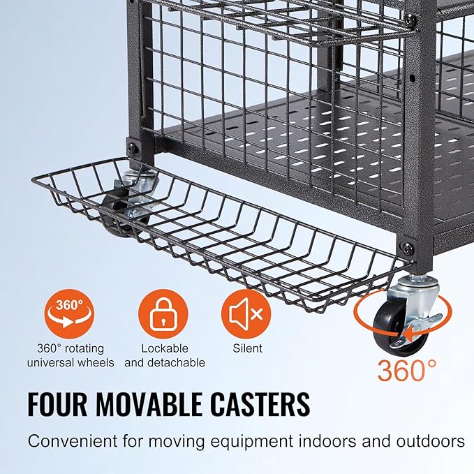 VEVOR Golf Bag Organizer, Golf Bag Storage Rack Stand Holder, Sports Equipment Storage Rack, Golf Storage Organizer for Garage, Sports Gear, Toys Storage Rack Hooks