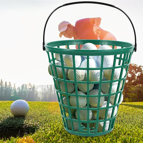 1pcs Golf Ball Basket,Plastic Golf Ball Bucket Golfball Storage Container with Handle for Outdoor Sport Stadium Accessories,75pcs Ball