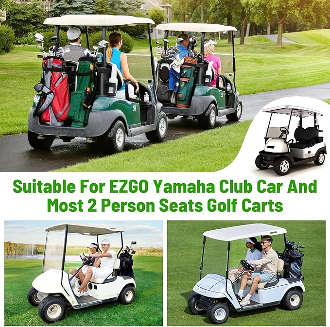 Kaskawise Golf Cart Seat Covers,Universal Golf Cart Seat Towel Blanket with 4 Front Pockets & Nonskid Bottom Fits for EZGO, Yamaha, Club Car DS Precedent and More 2 Person Seats Golf Carts (Wine red)