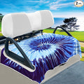 YOKYHOM Summer Golf Cart Seat Covers, Tie-dye Blue Golf Cart Front Seat Towel/Blanket Fit for EZGO/Yamaha/Club Car and More Golf Carts, 100% Microfiber, Keeps Your Seat Cool and Clean, 51''x 31''