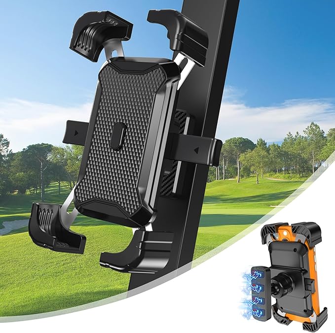 KingofKings Magnetic Golf Cart Phone Holder Mount, Valentine's Day Gifts for Golfers Him Men Dad Women Her, Essential Golf Cart Accessories–Compatible with iPhone, Galaxy, EZGO, Club Car, Yamaha,Icon