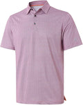 Golf Shirts for Men Dry Fit Short Sleeve Print Performance Moisture Wicking Polo Shirt