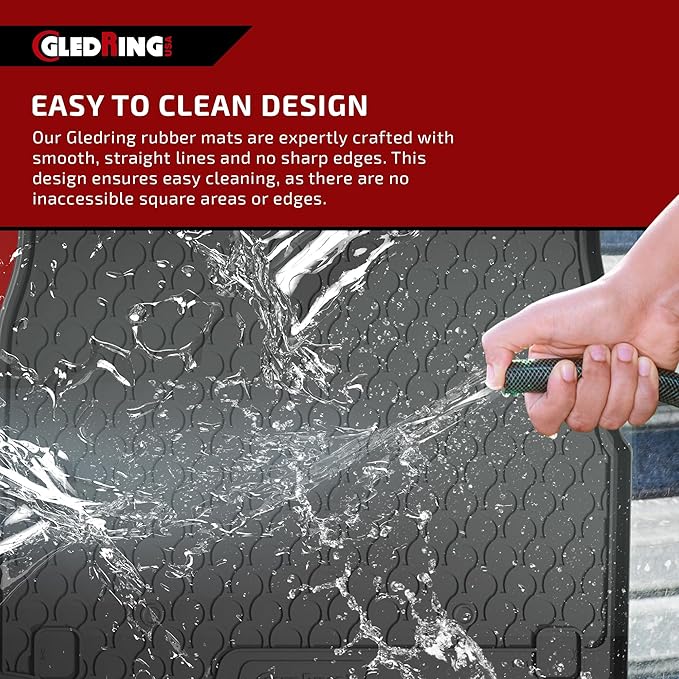 Gledring USA Custom Fit All-Weather Rubber Floor Mats Intended for Volkswagen CC 2009-2017, No Trimming Required, Tailored Custom Fit, Protects from Rain, Mud, & Snow.