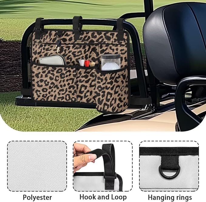 Golf Cart Rear Seat Organizer Storage Bag Large Capacity Golf Cart Accessory for Club Car, Wheelchair and Walker