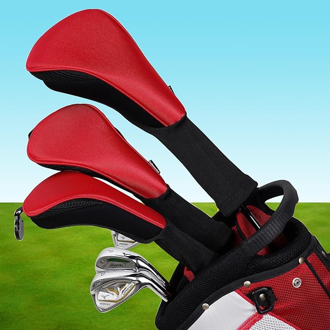 Craftsman Golf 3pcs/Set Meshy Neoprene Golf Club Headcover for Driver Fairway Hybrids Rescue