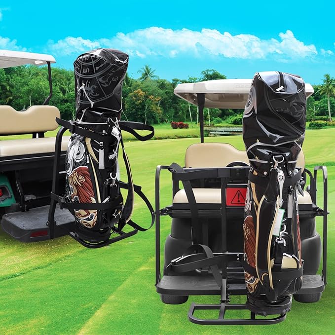 Roykaw Universal Golf Cart Rear Seat Bag Holder Compatible with EZGO/Club Car/Yamaha Golf Cart with Rear Seat Grab Bar, Upgrade 3rd Generation - Don't Occupy The Rear Seat/No Drilling Required