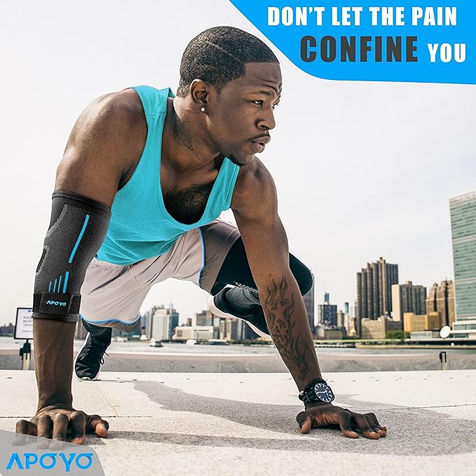 APOYO Elbow Brace for Tendonitis and Tennis Elbow, (Pair) Compression Sleeve for Arthritis, Workouts, Reduce Joint Pain During Fitness Activity (XX-Large)