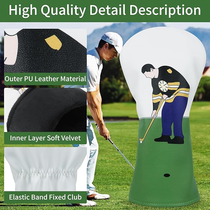 Golf Club Head Covers, Golf Club Covers, Driver Headcover，Driver Cover，Golf Club Covers，Novelty DriverHead Covers