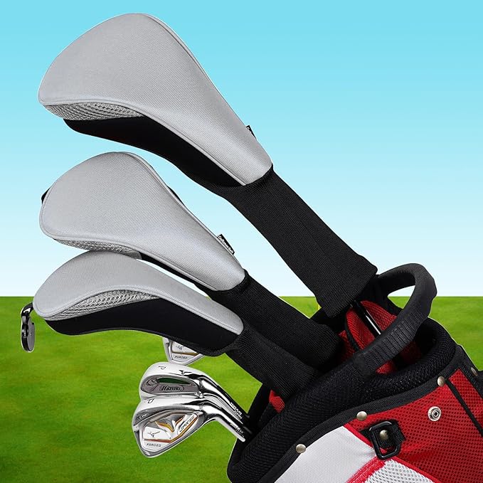 Craftsman Golf 3pcs/Set Meshy Neoprene Golf Club Headcover for Driver Fairway Hybrids Rescue