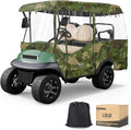 10L0L 4 Passenger Golf Cart Enclosure - 86" Roof Fit, Universal Golf Cart Cover for Yamaha Club Car EZGO,Waterproof 600D Rain Cover,Transparent Tail Light Panel,Foldable Door,4-Sided Clear Windows