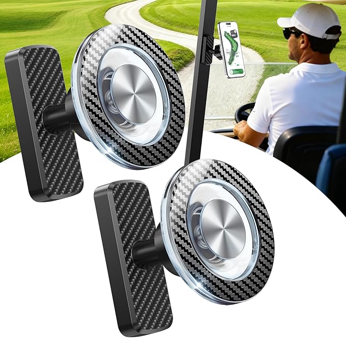 Magnetic Golf Cart Phone Holder 2 Pcs, 360° Rotation Golf Accessories for Mens Gifts, Mens Stocking Stuffers 2025, White Elephant Gifts for Grandpa Papa Husband