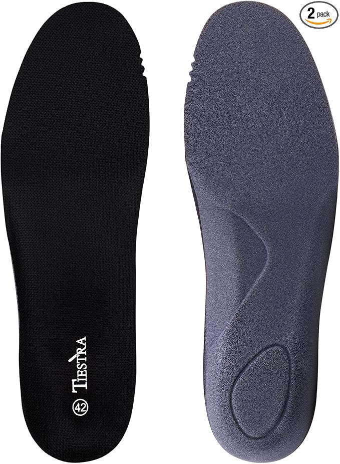 Insoles for Mens Memory Foam Shoe Inserts,Replacement Insoles for Work Boot Running Shoes-Shock Absorption and Cushion for Feet Relief,Comfort Inner Soles for Everyday Use Black 45EU/US12