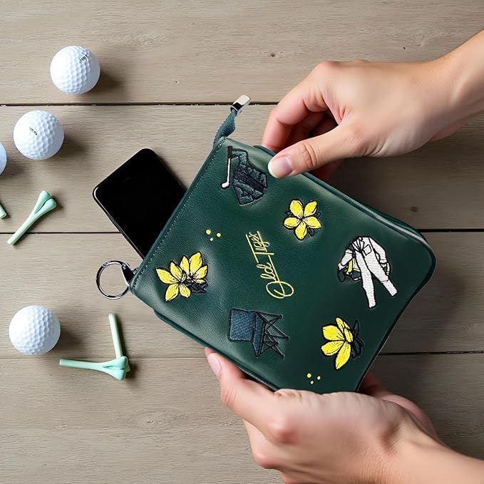 Swig Sip Golf Pouch Bag - Waterproof Compact Golf Ball & Tee Organizer, Handcrafted Zipped Pouch for Keys and Phone, Soft Fleece Lined, Golfing Gear for Course & Travel