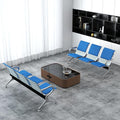 Kinfant 6-Seat Waiting Room Chairs with Arms – Heavy-Duty Steel Frame PU Leather Back & Cushioned Seat, Ergonomic Office Reception Guest Chair for Lobby, Clinic, Airport, Blue