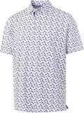 M MAELREG Mens Golf Shirt Short Sleeve Dry Fit Print Moisture Wicking Performance Patterns Collared Polo Shirt