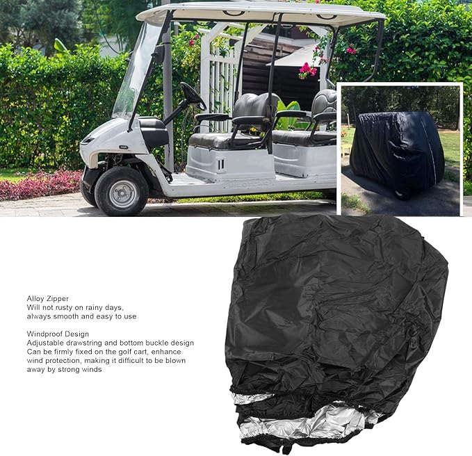 Fabater Golf Cart Cover 4 Passenger for EZ GO, Club Car, etc, Universal Water Proof Oxford Cloth Golf Cart Covers, All Weather Protection for Outdoor