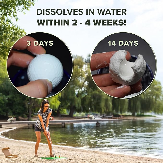 Biodegradable Golf Balls BGB Water Dissolvable | Eco Friendly Golf Gift | Water Soluble | Perfect for Outdoor Practice | Dissolves in 2-4 Weeks (96)