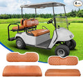 NOKINS 4PCS Golf Cart Diamond Seat Covers Kit, Front&Rear Seat Covers Fits EZGO TXT 1994-2013/EZGO RXV Standard Seat Cushion, EZGO Vinyl Seat Cover Accessories, No Staples(All Brown)