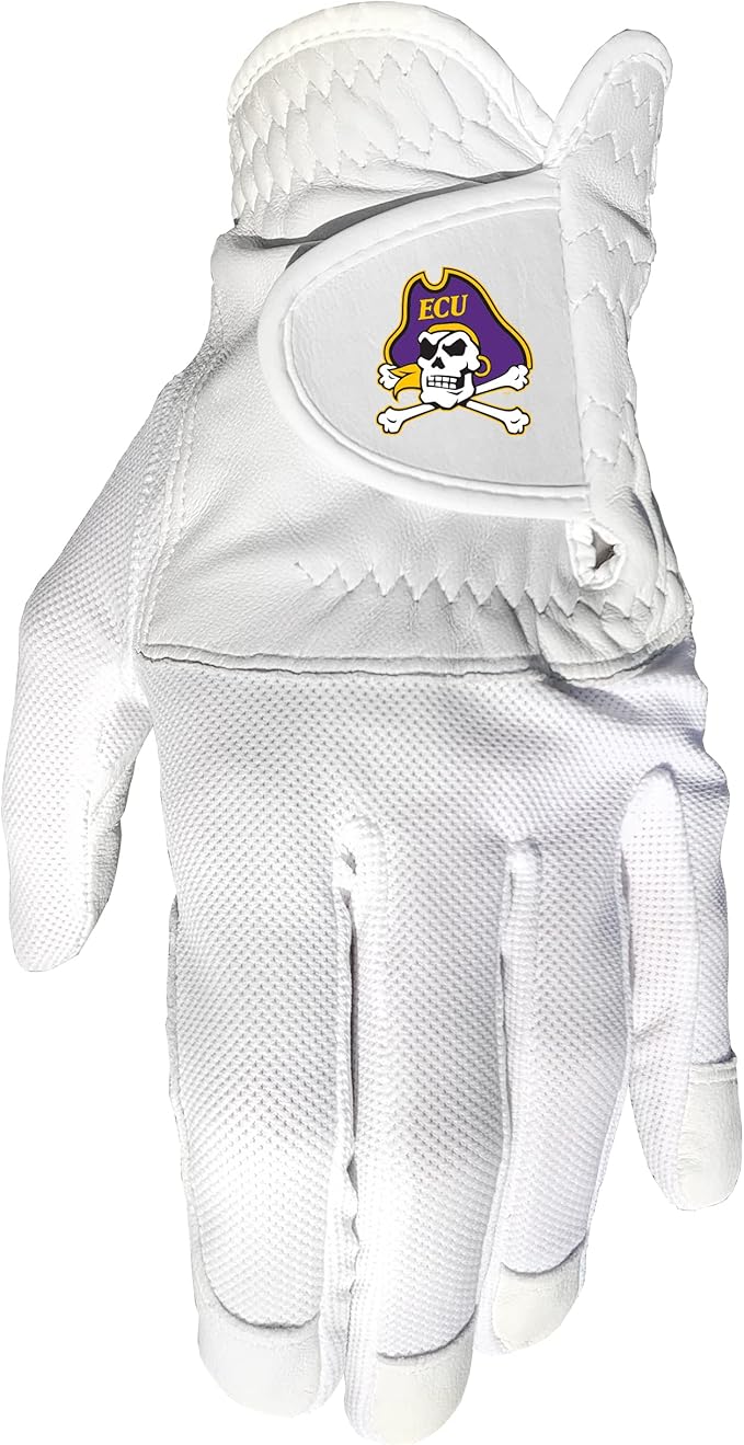 Team Golf NCAA Men's Left Hand Golf Glove, For Right Handed Players, One Size, Includes Removable Double-Sided Magnetic Ball Marker