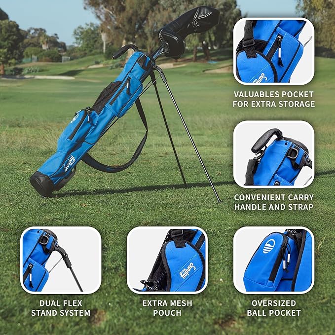 The Original Lightweight Sunday Golf Bag with Stand – Easy to Carry, Durable Pitch & Putt Bag for Driving Range, Par 3 & Executive Courses