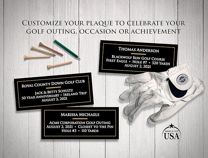 Universal Golf Achievement, Event, Award Display Case Frame for Ball, Scorecard, Photo & Printed Graphic Info Insert (Elite, 4 Components)