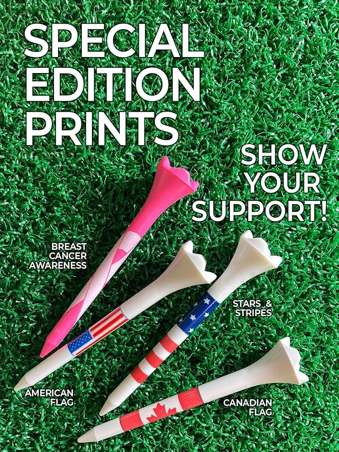 Pride Golf Tee Performance Plastic Golf Tees - Stars and Stripes - 30 Count, 2-3/4 Inch - Improve Distance and Accuracy