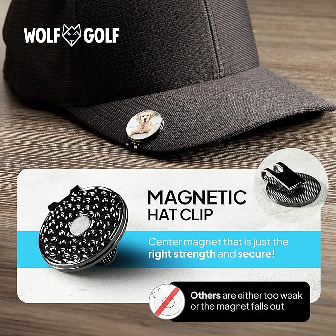 Personalized Golf Ball Marker Hat Clip - Golf Marker Magnetic Hat Clips - Golf Accessories for Men - Golf Gifts for Women - Magnet Golf Ball Marker Tool