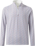 M MAELREG Quarter Zip Golf Pullover Men Dry Fit Long Sleeve Performance Wicking 1/4 Zip Full Print Pullover Mens Sweatshirt