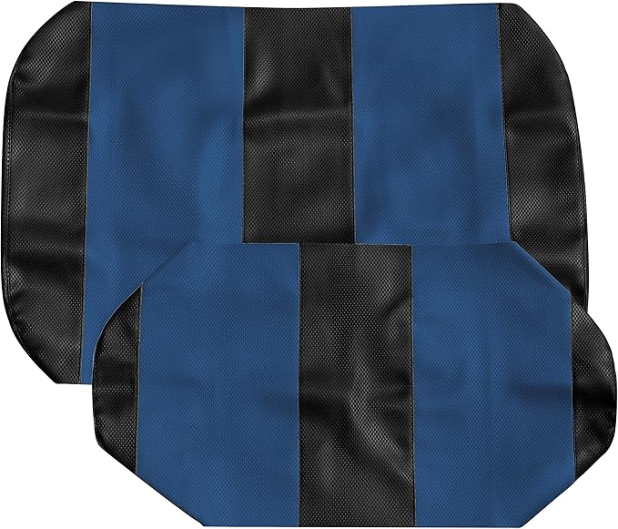 Seat Cover Replacement for Yamaha Drive or G-29 Golf Cart - Front Bench Seat - Premium Marine Vinyl - 5 Panel Stitching - Staple On Installation - Two-Tone Golf Cart Seat Covers (Black & Blue)