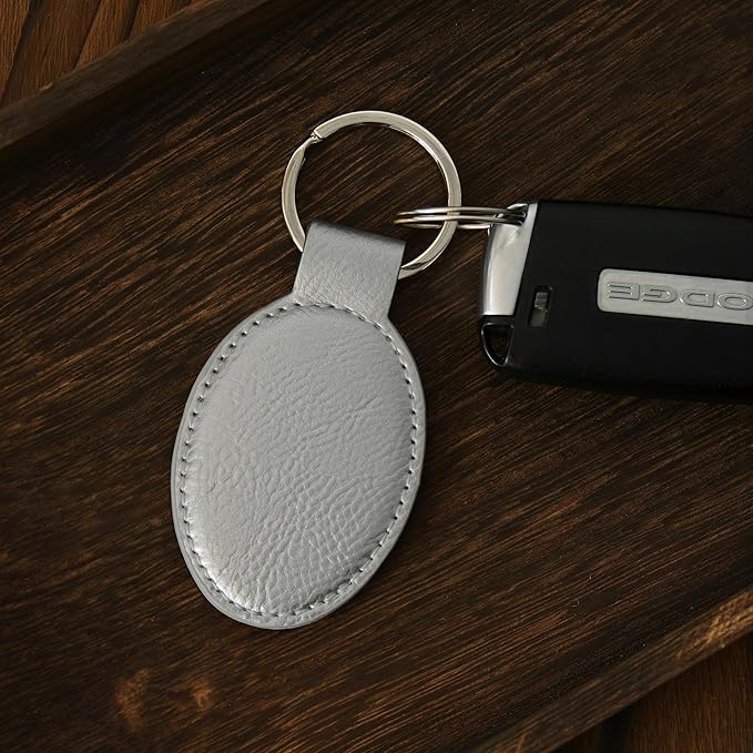 LaserGram Oval Keychain, Off Road Racer, Personalized Engraving Included (Silver)