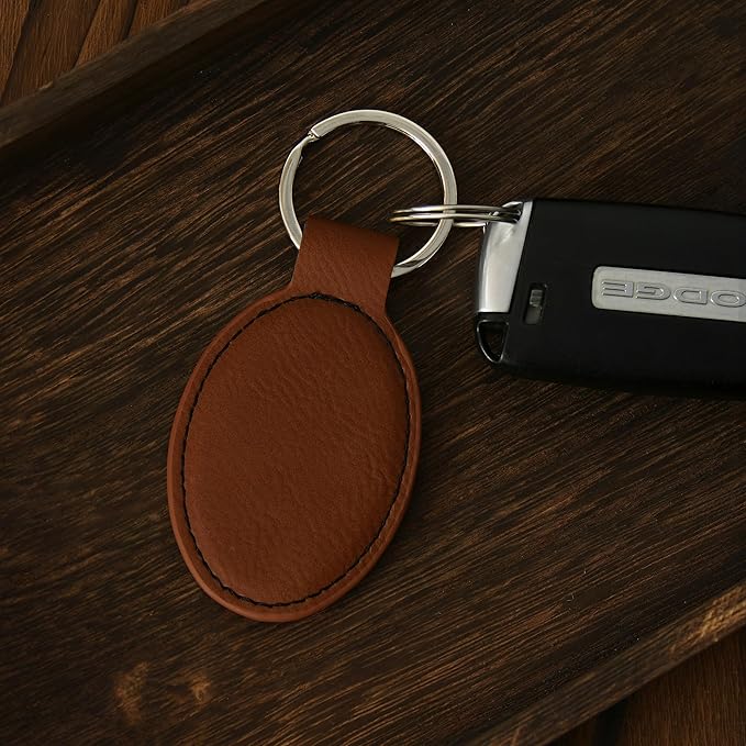 LaserGram Oval Keychain, Sunflowers, Personalized Engraving Included