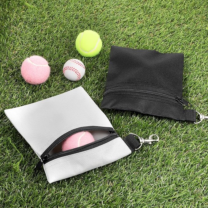 2 Pcs Golf Tee Pouch, 5.51 X 6.89 Inch Professional Zipper Golf Tee/Ball, Zipper Golfs Accessory Bag with Clip, Golfs Tee Bags Pouch Bags with Metal Lobster Claw Clip for Men Women