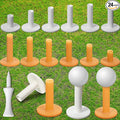Skylety 24 Pcs 6 Size Rubber Golf Tees for Mats Plastic Golf Tee Holder in 2 Colors Rubber Holders for Simulator and Driving Range Indoor Outdoor Practice Accessories 1.5 2.13 2.27 2.5 3 3.25 Inch